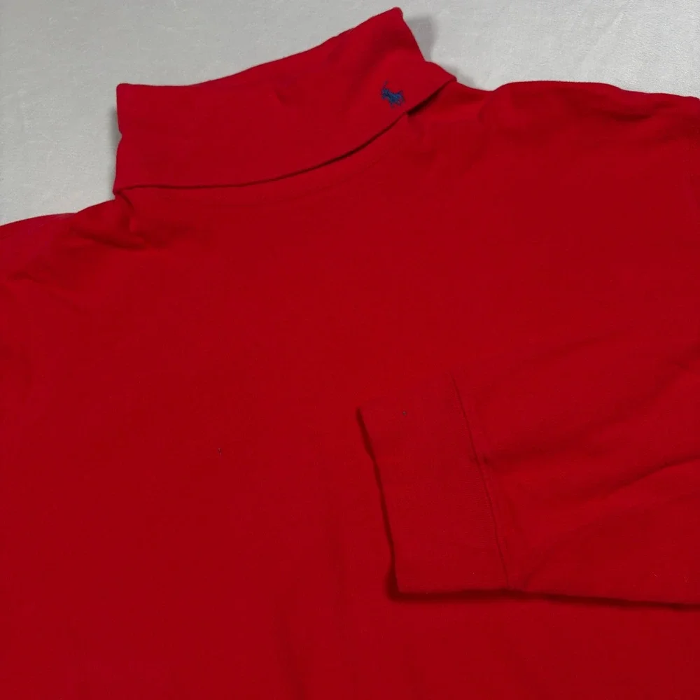 Vintage Polo Ralph Lauren Turtleneck Mens XXL Red Long Sleeve Cotton EUC